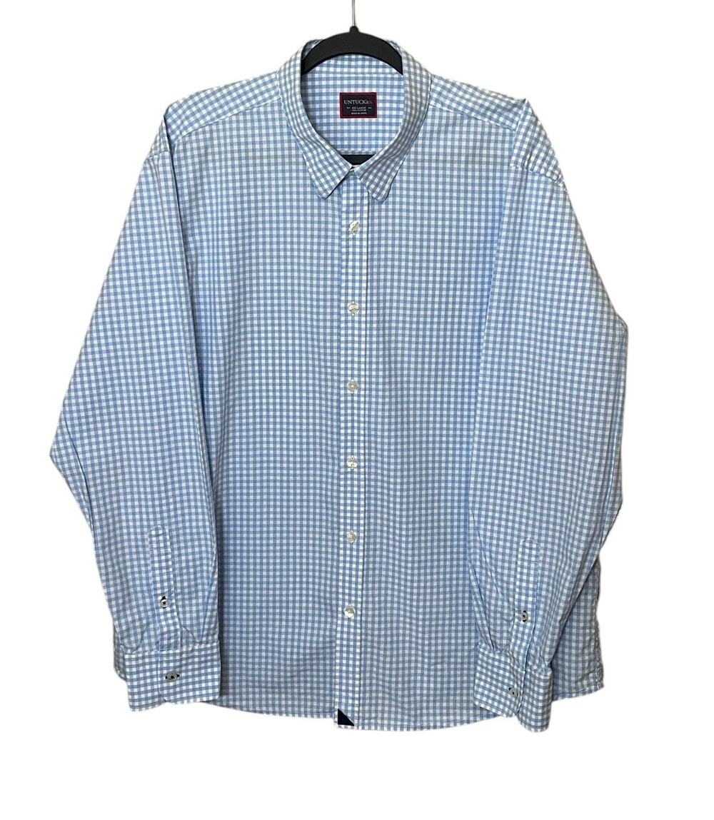 UNTUCKit Men’s XXL Blue Gingham Long Sleeve Button Down Shirt